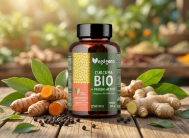 Cúrcuma con jengibre y pimienta negra Bio con probióticos y prebióticos, la fórmula avanzada de VEGAGENO